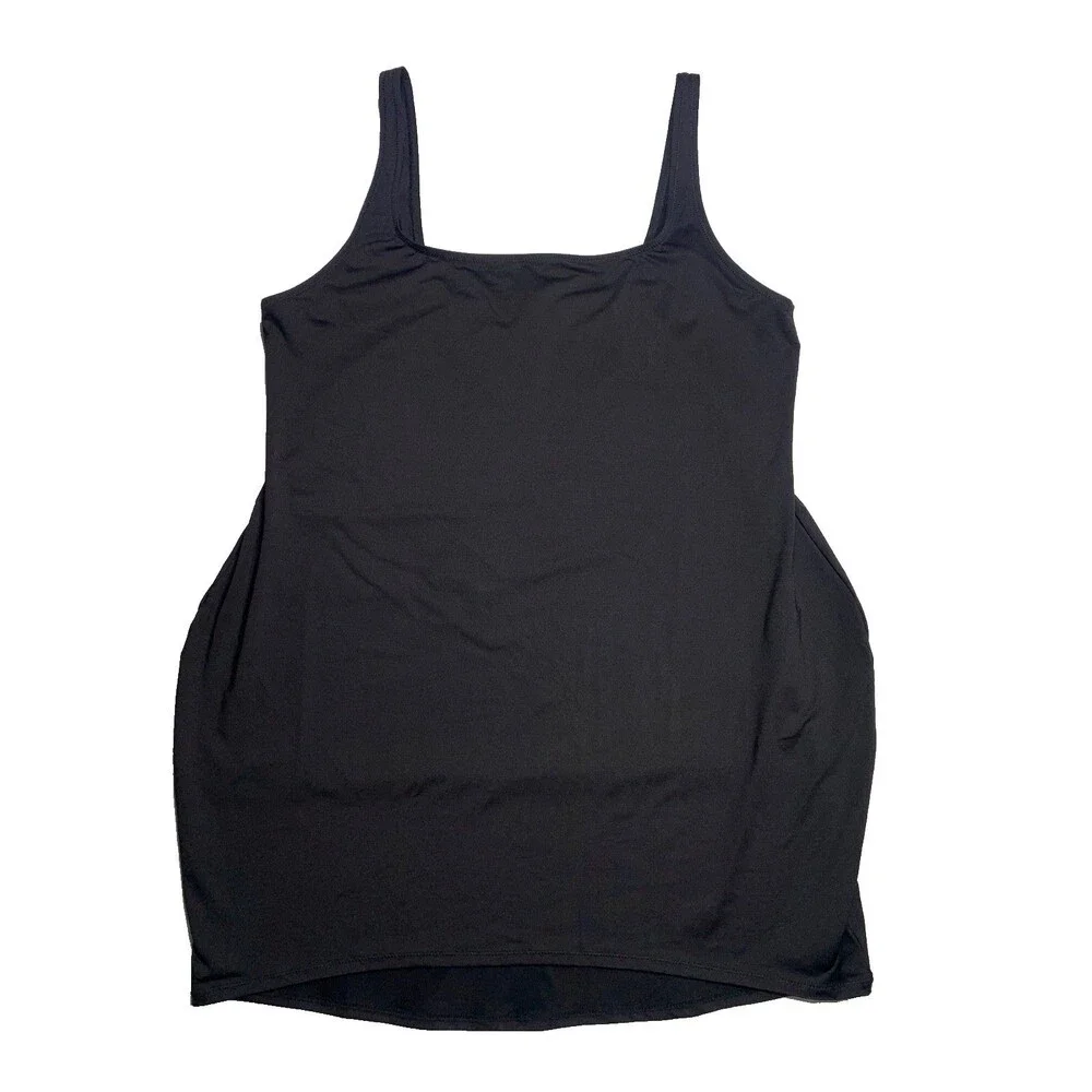 SKIMS Swim Tank Dress 4X Onyx Black Shaping NWT